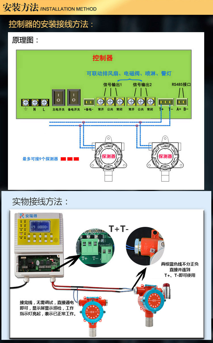 苯系物PID气体报警器安装方法